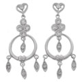 Sterling Silver Polished Pave Style CZ Earrings