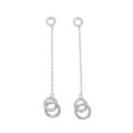 Sterling Silver Interlocked Circles CZ Earrings
