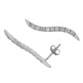 Sterling Silver S Curve Cubic Zirconia Earrings
