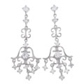 Sterling Silver CZ Adorned Chandalier Earrings