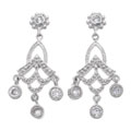 Sterling Silver Pave Style Chandalier CZ Earrings