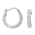 Sterling Silver Channel Set Baguette CZ Earrings
