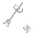 Sterling Silver Round Cubic Zirconia Stud Earrings