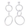 Sterling Silver Polished Circles Earrings