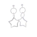 Italian Sterling Silver Polished Star Earrings
