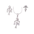 Sterling Silver CZ Necklace & Earrings Set
