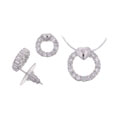 Sterling Silver CZ Lined Circular Jewelry Set