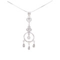 Sterling Silver CZ Chandalier Necklace
