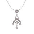 Sterling Silver Pave CZ Chandelier Necklace