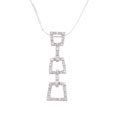 Sterling Silver Pave CZ Trapezoid Necklace
