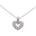 Sterling Silver Cubic Zirconia Pave Heart Necklace