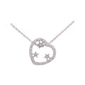 Sterling Silver Hearts and Stars CZ Necklace