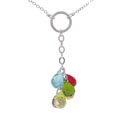 Sterling Silver Cluster CZ Necklace
