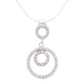 Sterling Silver Cubic Zirconia Circles Necklace