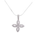 Sterling Silver CZ Pave Cross Necklace