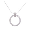 Sterling Silver CZ Elegant Circle Necklace