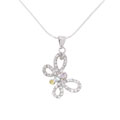 Sterling Silver CZ Butterfly Necklace