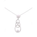 Sterling Silver CZ Necklace with Faux Pearls