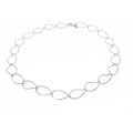 Italian Sterling Silver Beaded Oval Link Necklace