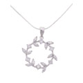 Sterling Silver Flower Wreath CZ Necklace