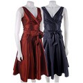 Max & Cleo Faux Wrap Self Belt Dress