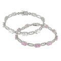 Sterling Silver Rhodium Plated CZ Bracelet