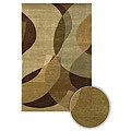 Hand-knotted Aura Multicolor Wool Rug (8' Round)