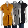 Talie Women's Cap Sleeve Belted Sweater Jacket
