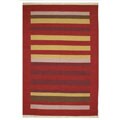 Hand-woven Lotu Flat Weave Wool Rug (5' x 8')