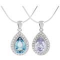 Sterling Silver Pear Shaped CZ Necklace