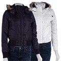 Zenana Puffer Bomber Jacket with Faux Fur Trim Hood