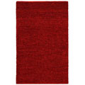 Hand-woven Shaggy Red Wool Rug (4' x 6')