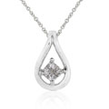 14k White Gold 1/8ct TDW Diamond Pendant Necklace