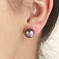 14k Yellow Gold Black Freshwater Pearl Earrings