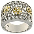 Maddy Emerson 'Floral' Two-tone Wide Band CZ Ring
