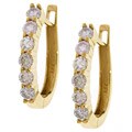 14k Yellow Gold 1ct TDW Diamond Hoop Earrings