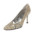 Dolce & Gabbana Gold Fabric Glitter Pumps