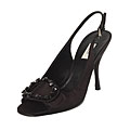 Prada Black Satin SlingBack with Swarovski Crystal