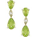 10k Yellow Gold Pear Shaped Peridot Earrings