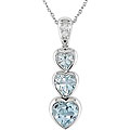14k White Gold Sky Blue Topaz Pendant Necklace