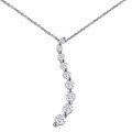 10k White Gold 1/4ct TDW Diamond Journey Necklace