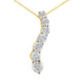 10k Yellow Gold 1/5ct TDW Diamond Journey Pendant