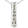 10k White Gold 1/5ct TDW Diamond Journey Pendant