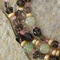 Carved Jade and Smokey Quartz Beaded Necklace (USA)