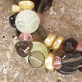 Carved Jade & Smoky Quartz Beaded Bracelet (USA)