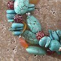 Turquoise, Carnelian and Jade Beaded Bracelet (USA)