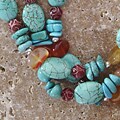 Turquoise, Carnelian & Jade Beaded Necklace (USA)