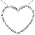 10k White Gold 1ct TDW Diamond Prong Heart Pendant