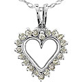 10k White Gold 1/4ct TDW Diamond Heart Pendant
