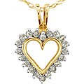 10k Yellow Gold 1/4ct TDW Diamond Heart Pendant